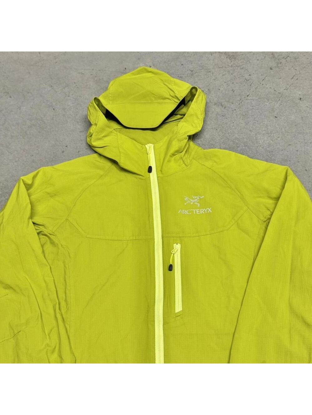 Arc'teryx Squamish Hoody Women's Small Yellow Windbreaker Jacket Light Full Zip - Picture 2 of 8